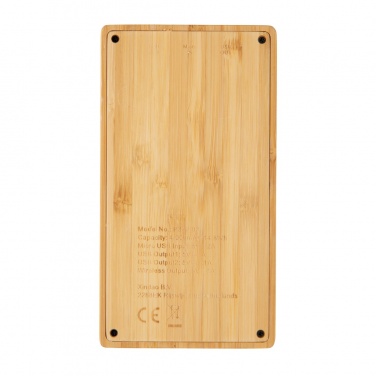 Logotrade promotional giveaway image of: Bamboo 4.000 mAh wireless 5W Powerbank