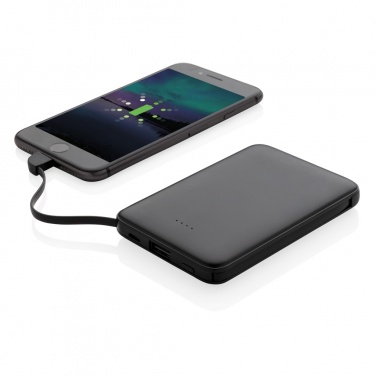 Logotrade promotional products photo of: 5.000 mAh Pocket Powerbank with integrated cables
