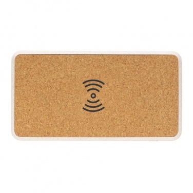 Logotrade promotional merchandise image of: Cork and Wheat Straw 8.000 mAh 5W wireless powerbank
