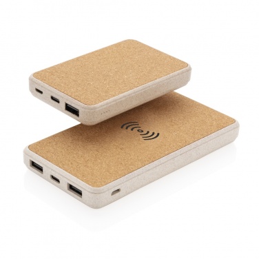 Logo trade promotional item photo of: Cork and Wheat 5.000 mAh pocket powerbank