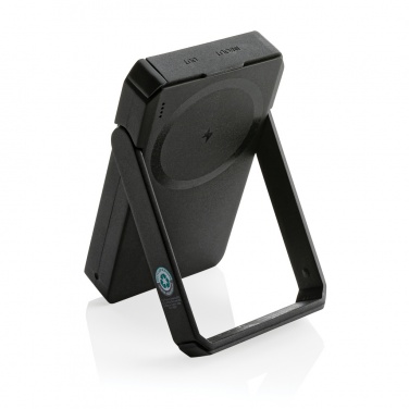 Logo trade business gifts image of: Skywave RCS rplastic solar powerbank 5000 mAh 10W wireless