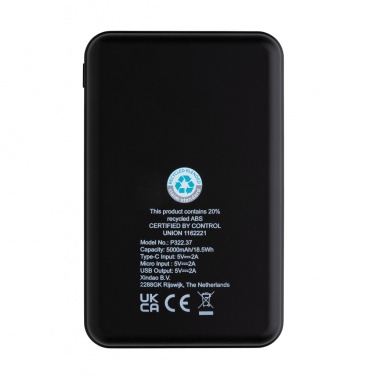 Logotrade corporate gifts photo of: RCS recycled plastic 5.000 mAh Powerbank