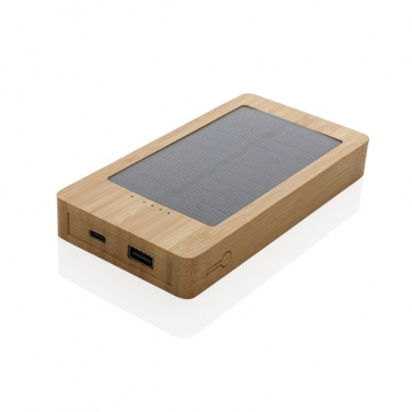 Logo trade promotional merchandise photo of: Sunwick 10.000 mAh Bamboo solar powerbank