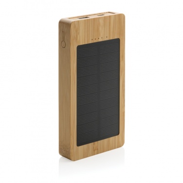 Logo trade promotional giveaways image of: Sunwick 10.000 mAh Bamboo solar powerbank