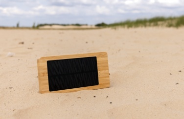Logotrade corporate gift image of: Sunwick 10.000 mAh Bamboo solar powerbank