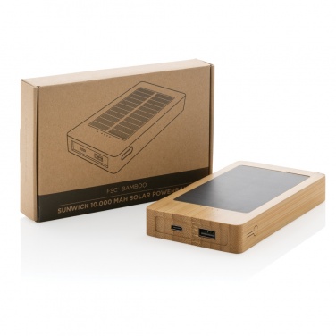 Logotrade promotional items photo of: Sunwick 10.000 mAh Bamboo solar powerbank