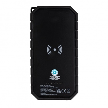 Logotrade advertising product image of: RCS recycled plastic Solar powerbank with 10W Wireless