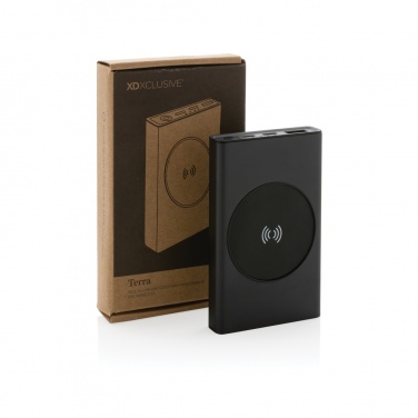 Logo trade advertising products picture of: Terra RCS recycled aluminium 5000 mAh powerbank 5W wireless