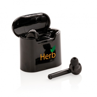Logo trade promotional item photo of: Liberty wireless earbuds in charging case