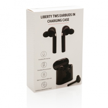 Logotrade promotional product image of: Liberty wireless earbuds in charging case