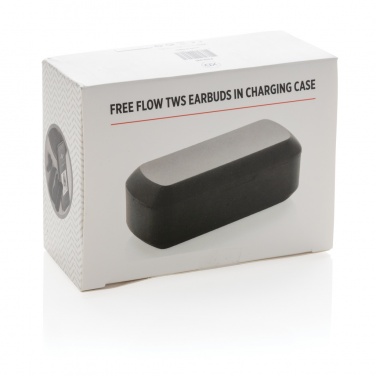 Logo trade business gifts image of: Free Flow TWS earbuds in charging case