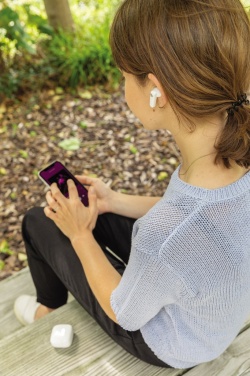 Logotrade promotional gift image of: TWS earbuds in UV-C sterilising charging case