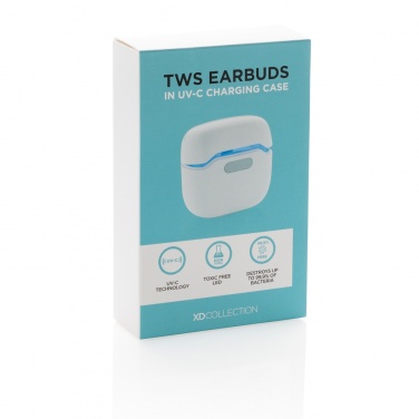 Logo trade advertising products image of: TWS earbuds in UV-C sterilising charging case