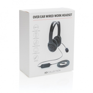 Logotrade promotional giveaway image of: Over ear wired work headset