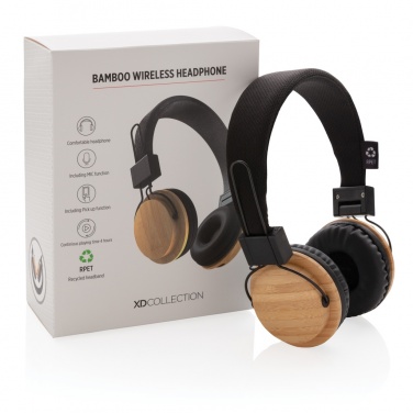 Logotrade promotional products photo of: Bamboo wireless headphone