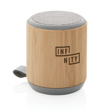 Logo trade promotional products picture of: Bamboo and fabric 3W wireless speaker