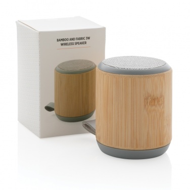 Logotrade promotional merchandise picture of: Bamboo and fabric 3W wireless speaker