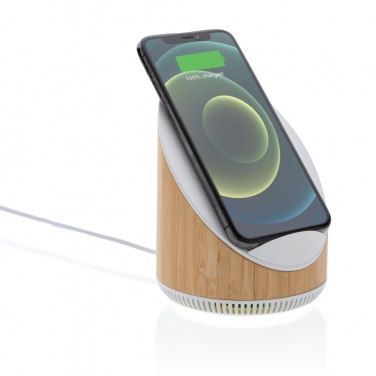 Logotrade promotional giveaway picture of: Ovate bamboo 5W speaker with 15W wireless charger