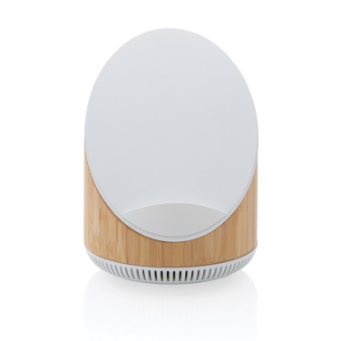 Logo trade promotional products picture of: Ovate bamboo 5W speaker with 15W wireless charger
