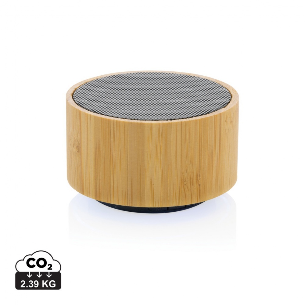 Logo trade promotional item photo of: RCS recycled plastic and bamboo 3W wireless speaker
