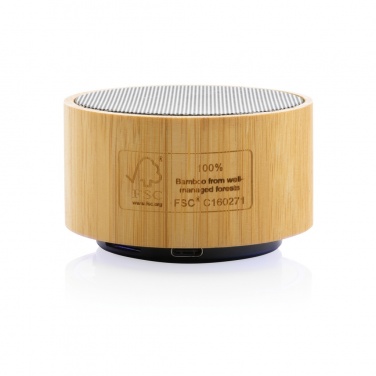 Logo trade advertising products picture of: RCS recycled plastic and bamboo 3W wireless speaker