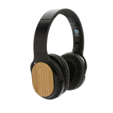 Logo trade promotional item photo of: RCS and bamboo Elite Foldable wireless headphone