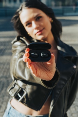 Logotrade promotional product picture of: Urban Vitamin Palm Springs RCS rplastic ENC earbuds