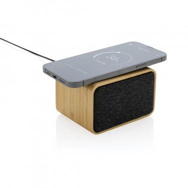 Logotrade advertising product picture of: RCS Rplastic 3W speaker with bamboo 5W wireless