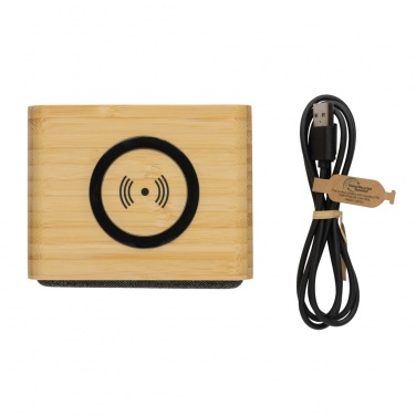 Logotrade business gift image of: RCS Rplastic 3W speaker with bamboo 5W wireless