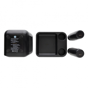 Logo trade promotional merchandise image of: Singvibe RCS recycled plastic karaoke set with double mic