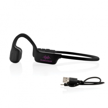Logo trade corporate gifts picture of: Urban Vitamin Glendale RCS rplastic air conductive headphone