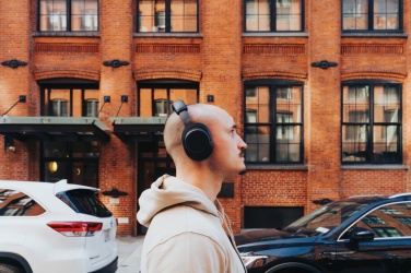 Logotrade advertising products photo of: Irvine RCS recycled and repairable ANC wireless headphone