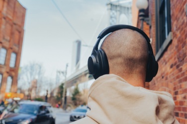 Logotrade promotional merchandise image of: Irvine RCS recycled and repairable ANC wireless headphone