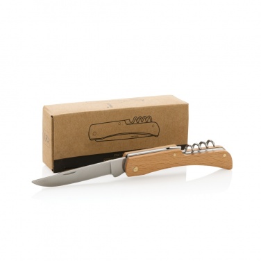 Logotrade promotional item picture of: Wooden knife with bottle opener