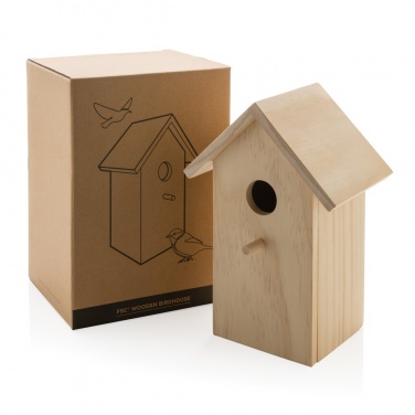 Logo trade business gift photo of: Wooden birdhouse