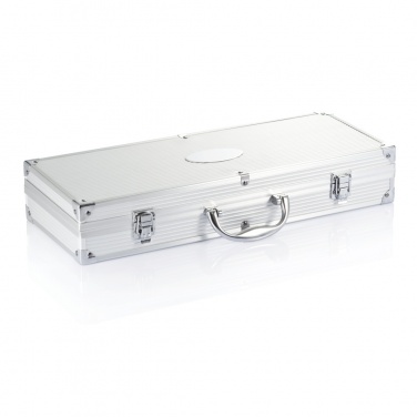 Logo trade promotional gifts image of: 12 pcs barbecue set in aluminium box