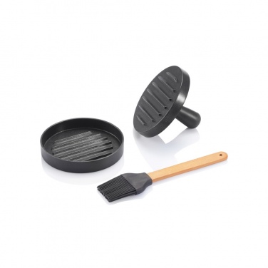 Logo trade promotional product photo of: BBQ set with hamburger press and brush