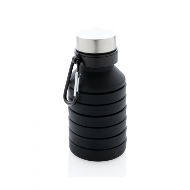 Logo trade promotional items image of: Leakproof collapsible silicone bottle with lid