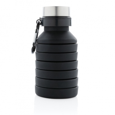 Logo trade promotional merchandise picture of: Leakproof collapsible silicone bottle with lid