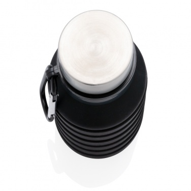 Logo trade promotional items picture of: Leakproof collapsible silicone bottle with lid