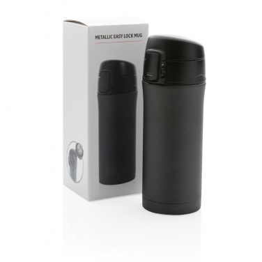 Logo trade business gift photo of: Metallic easy lock vacuum mug