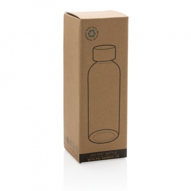 Logo trade advertising products image of: RCS RPET bottle with bamboo lid