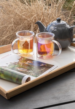 Logo trade advertising products image of: Deluxe double wall electroplated glass mug