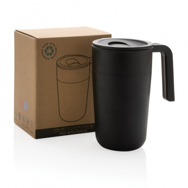 Logotrade corporate gift image of: GRS Recycled PP and SS mug with handle