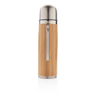 Logo trade promotional merchandise picture of: Bamboo vacuum travel flask