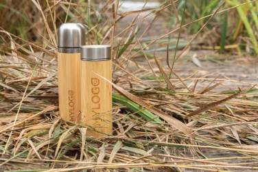 Logo trade business gift photo of: Bamboo vacuum travel flask
