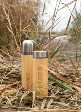 Logotrade promotional gift image of: Bamboo vacuum travel flask