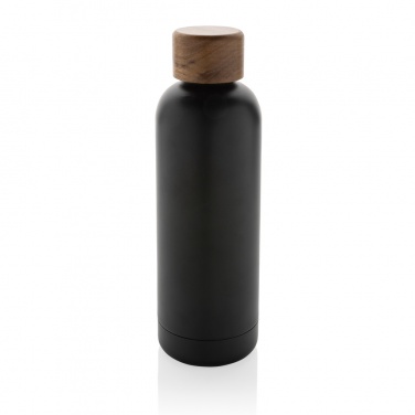 Logotrade advertising product image of: Wood RCS certified recycled stainless steel vacuum bottle