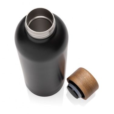 Logotrade promotional merchandise image of: Wood RCS certified recycled stainless steel vacuum bottle