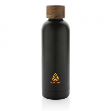Logo trade corporate gifts picture of: Wood RCS certified recycled stainless steel vacuum bottle